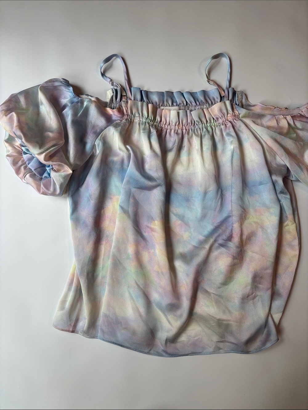 Impressions Pastel Watercolor Off-Shoulder Blouse